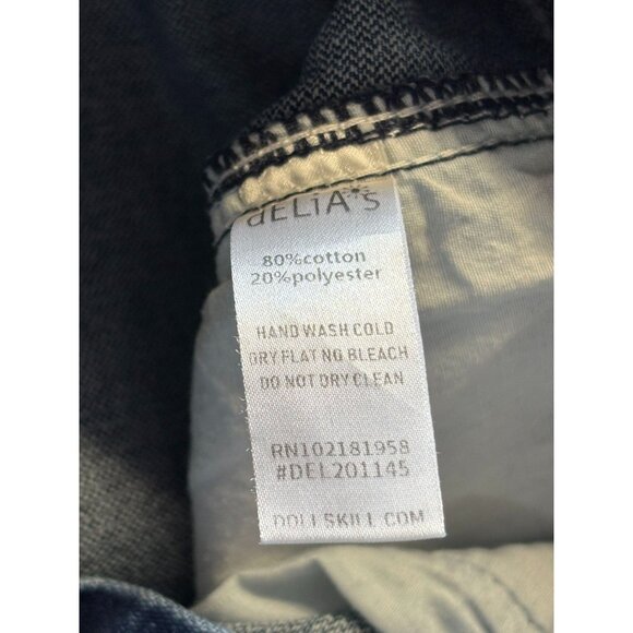 Delia's Dolls Kill Womens Blue Denim Jeans Wide Leg Medium Wash High Rise XS - Picture 8 of 8